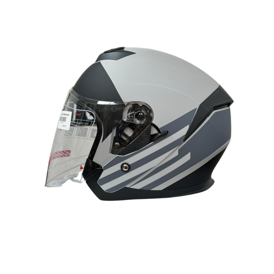 Jk-526 Güneş Gözlüklü Yarım Kask Mat Gri