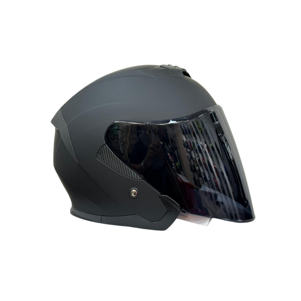 Jk-526 Güneş Gözlüklü Yarım Kask Mat Siyah