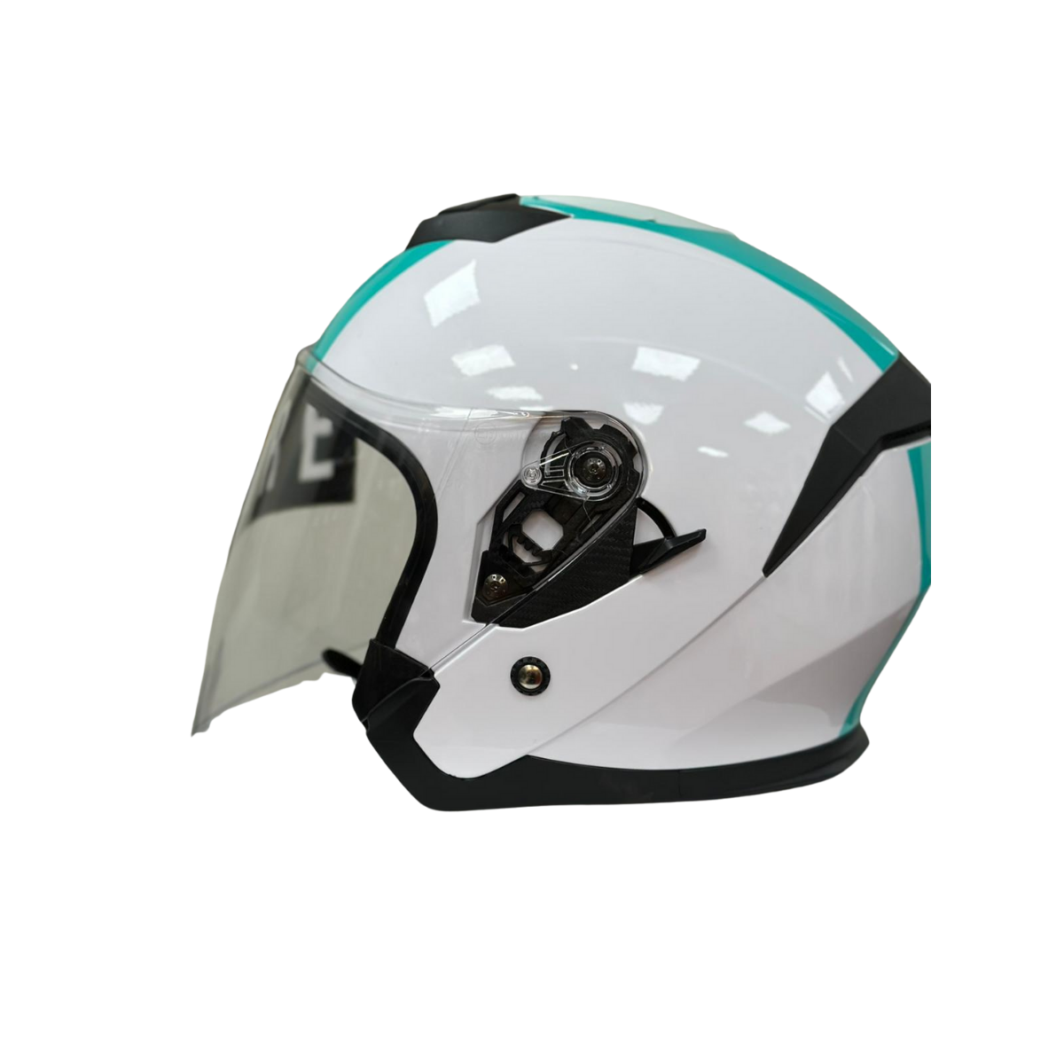 Jk-526 Güneş Gözlüklü Yarım Kask Yeşil Beyaz