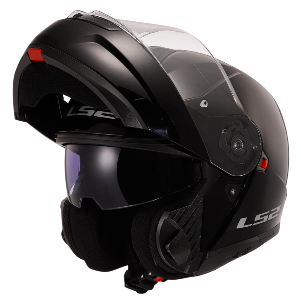LS2 STROBE 2  PARLAK SİYAH KASK