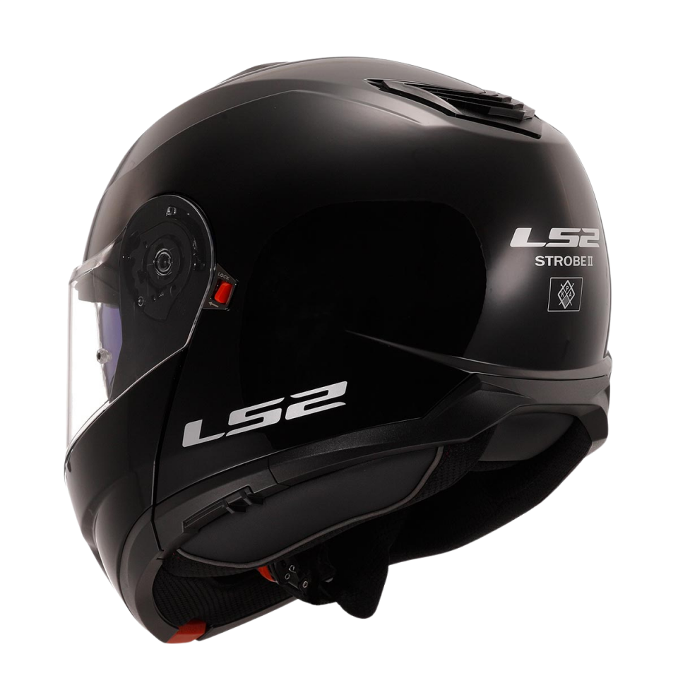 LS2 STROBE 2  PARLAK SİYAH KASK