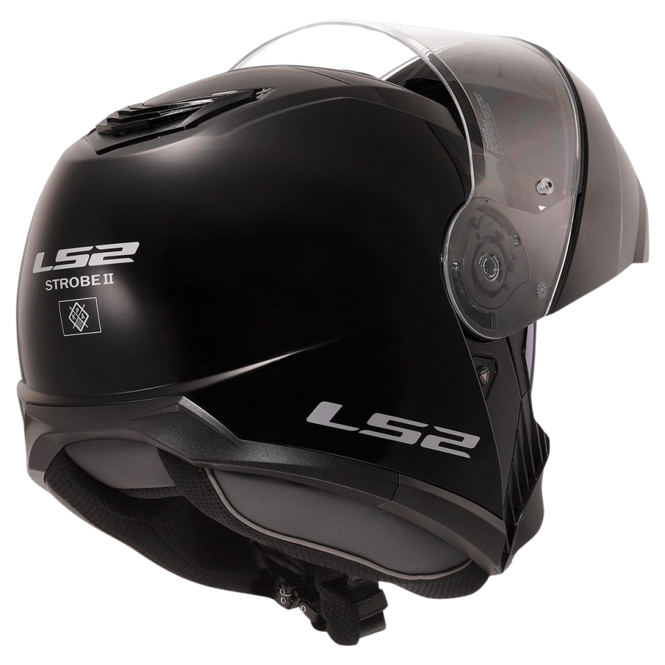 LS2 STROBE 2  PARLAK SİYAH KASK