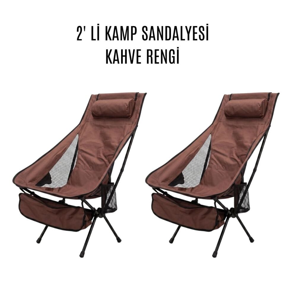 LÜX MOTORCU KATLANABİLİR KAMP SANDALYESİ LÜX MOTORCU KAMP SANDALYESİ KAHVE RENGİ (İKİLİ)