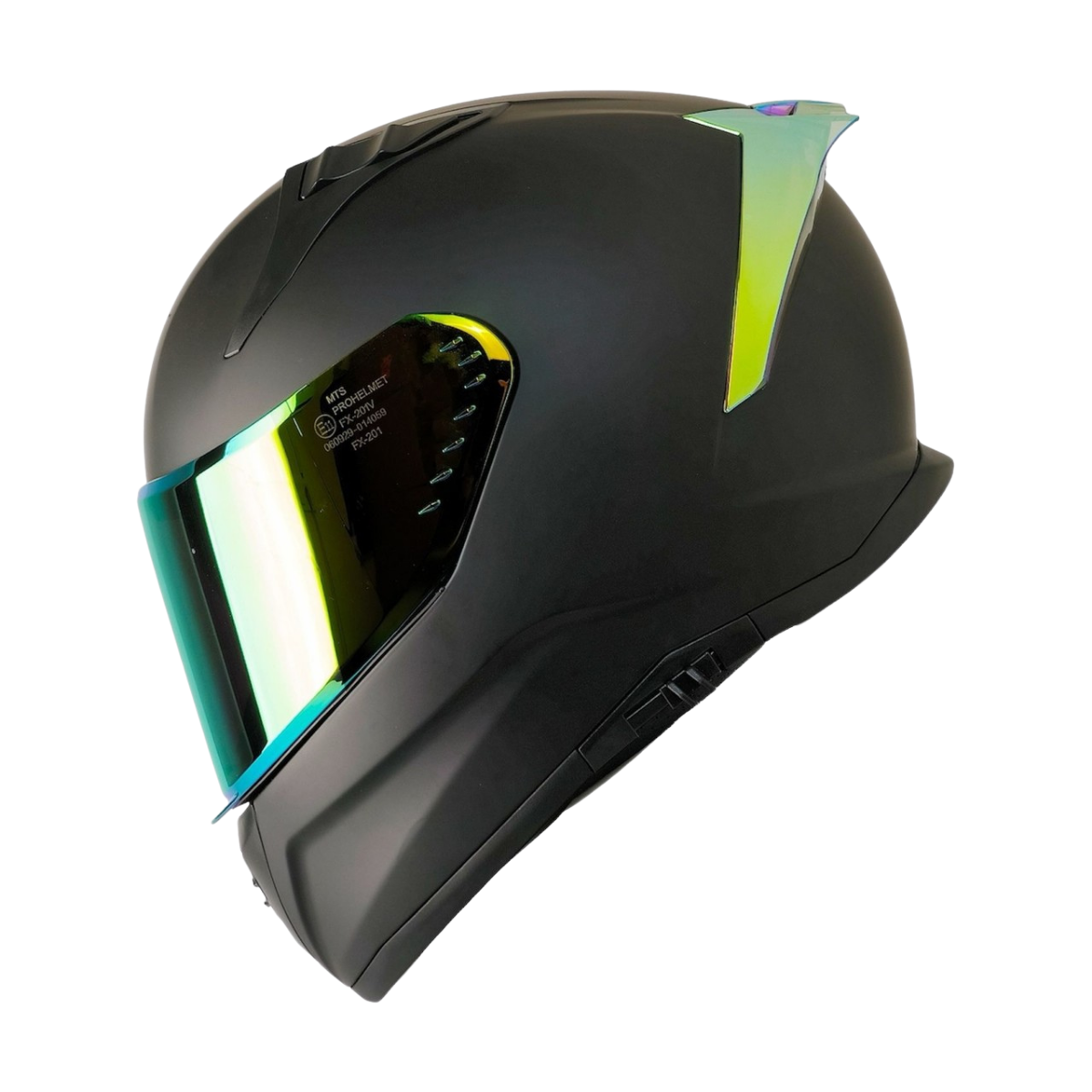 M-801 MAT SİYAH-GOLD GÜNEŞ VİZÖRLÜ KASK (GOLD CAMLI)